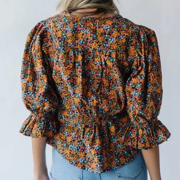 Free People I Found You Printed Floral Blouse - Picture 5 of 5
